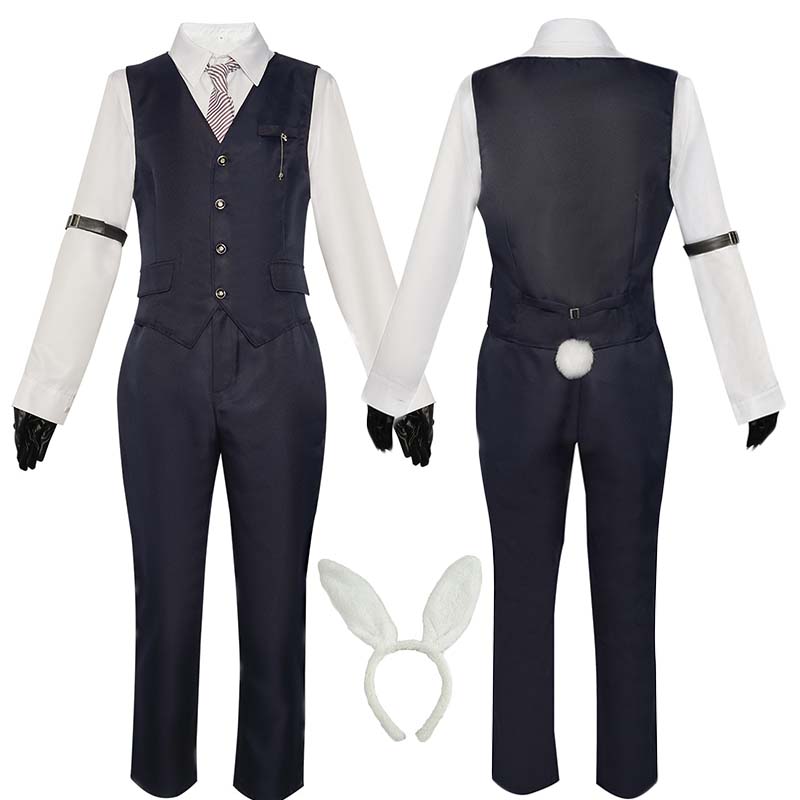 Xavier Cosplay Kostüm Erwachsener Karnevalsuniform Spiel Liebe Und Tiefraum Xavier Outfit Für Halloween Party Maskenball(Navy blau)