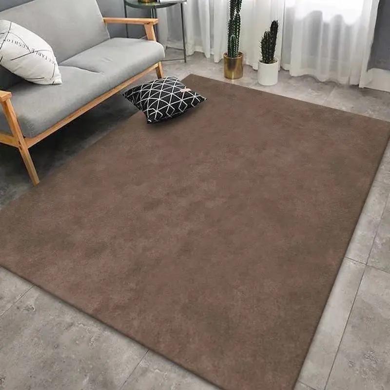 Solid Color Simple Living Room Carpets Light Luxury Art Rugs for Bedroom Decor Large Size Lounge Mat Thickened Flannel Carpet