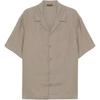 Solid Color Short Sleeve Button Shirt Men Shirts Gray EM000593-AF12356-U6189