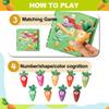 Baby Montessori Toys Carrot Pull Game Soft Washable Sensory Toys Early Learning Numbers Colors Motor Skills for Toddler Gift