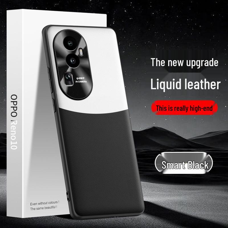 Leather Protective Cover for Oppo Reno10 Mobile Phone - Anti-fall and Anti-fouling, One-piece Ship-ready