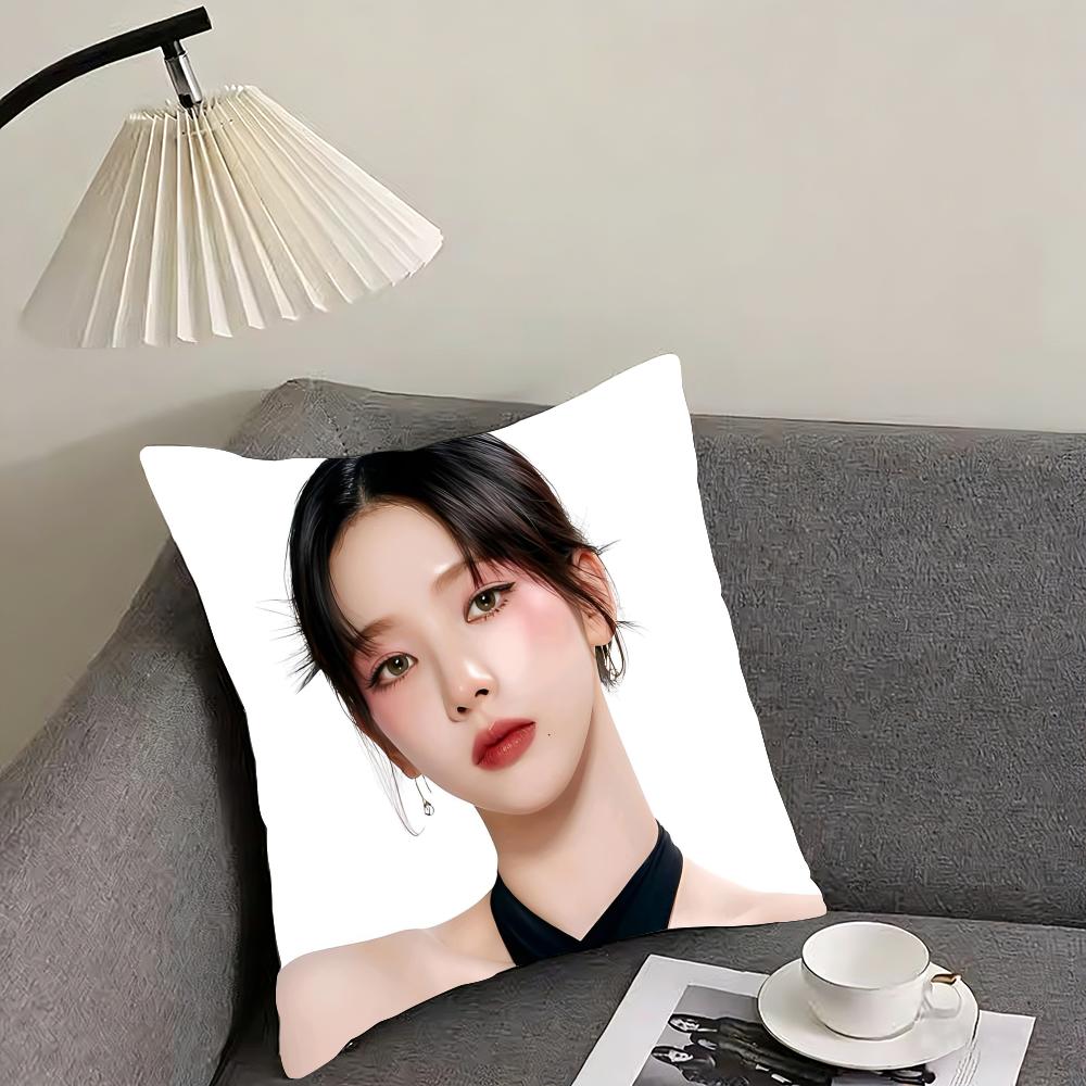 Karina - aespa Cushion Cover Reversible Plush Pillow Cover – For car, sofa, bedroom, perfect as a gift.