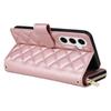 For Samsung Galaxy S25/S24 Case Zipper Wallet Rhombus PU Leather Crossbody Phone Bag