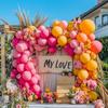 Yellow Pink Balloon Garland - Double Stuffed Baby Pink Peach Balloons Different Sizes Pastel Coral Balloon Arch Kit For Birthday Summer Baby Shower