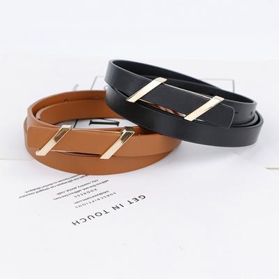 New Women's Skinny Belt - Korean Style, Artsy Leather Belt, Business-grade Top Grain Cowhide Belt