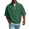 Men's Casual Quarter,Zip Short,Sleeve Top