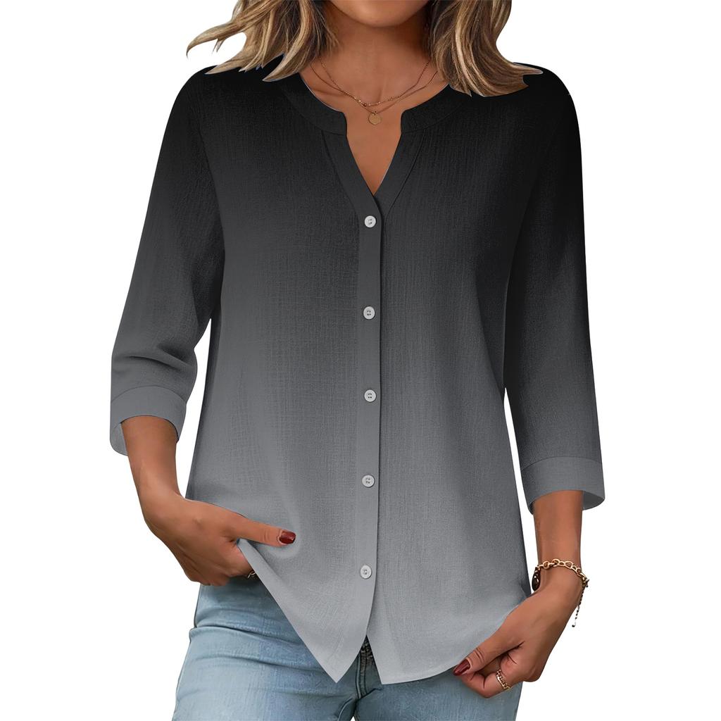 Top Casual da Donna con Stampa Sfumata