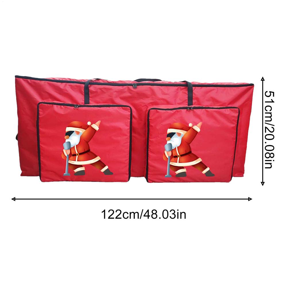 Christmas Tree Storage Bag Zippered Organizer With 2 Front Pockets Waterproof Oxford Cloth Dustproof Garland Organizer Pouch