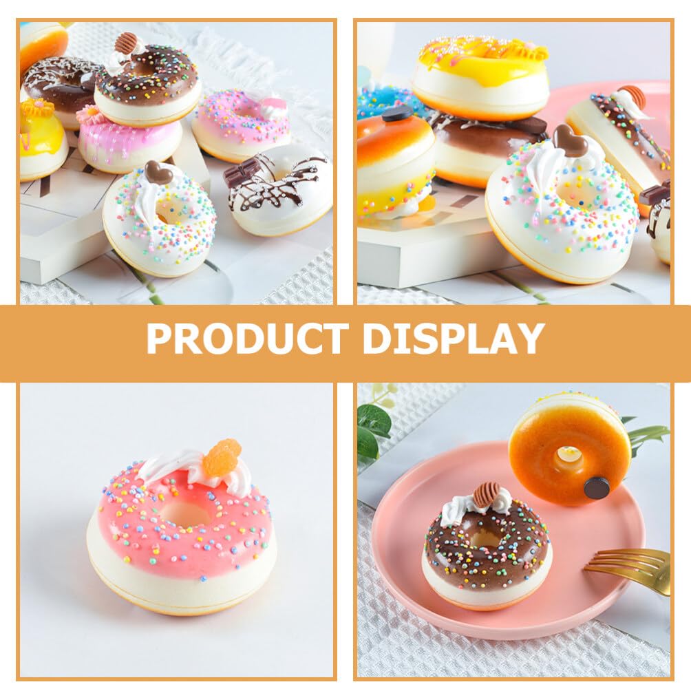 Totority Zestaw 4 sztucznych modeli pączków, 7,00 x 7,00 x 3,00 cm, Symulowane pączki jako rekwizyty do zdjęć i dekoracje imprezowe, Realistycznie wyglądające sztuczne