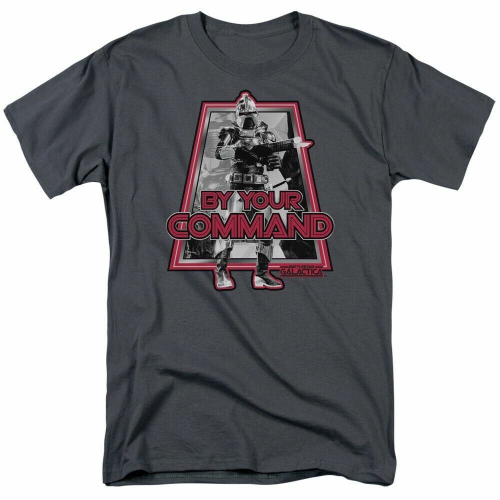 Battlestar Galactica By Your Command Classic T Shirt Licensed Sci-Fi TV Charcoal XL