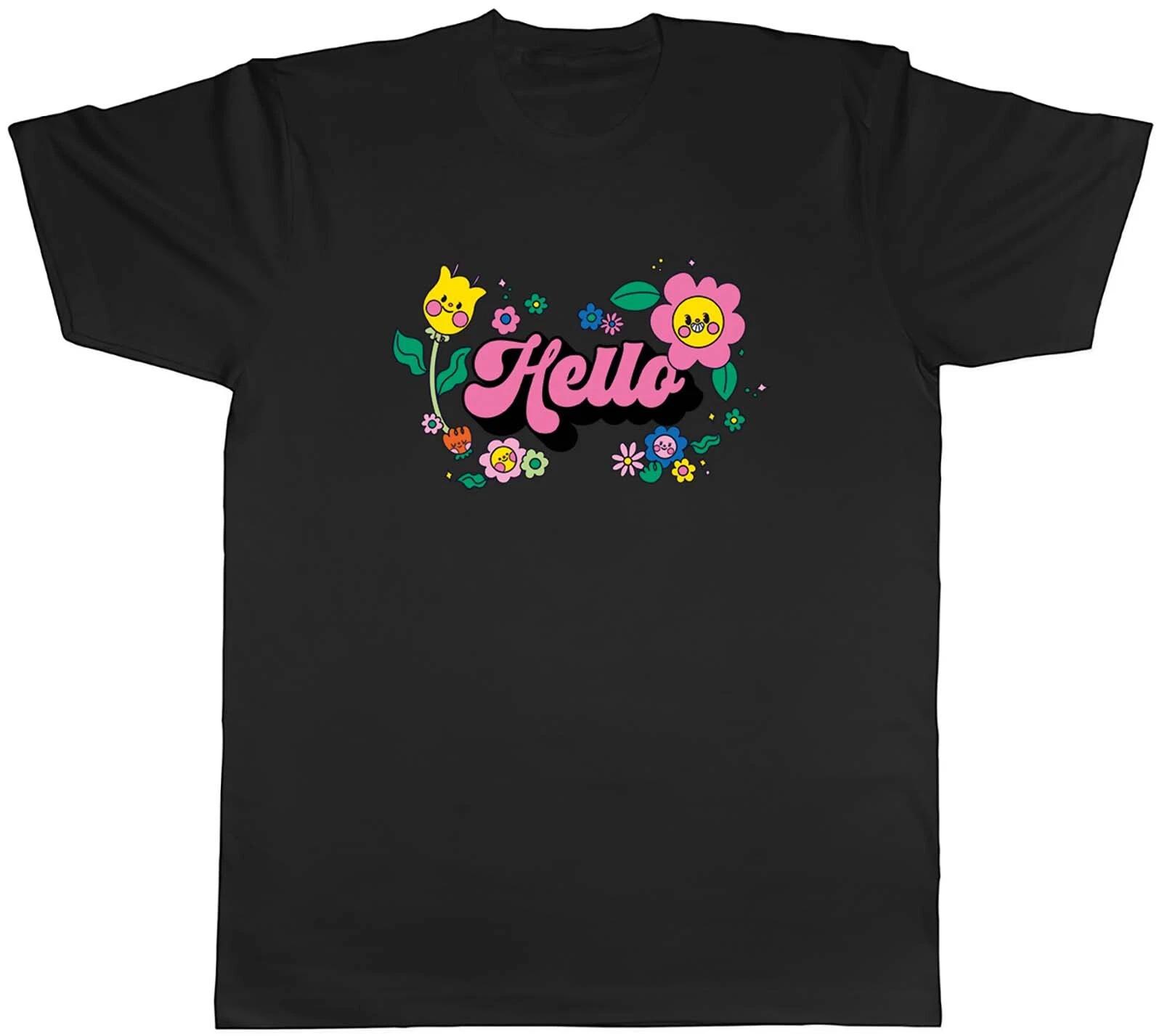 Hello Day Mens T-Shirt Flower Power Greet Hi Tee Gift S