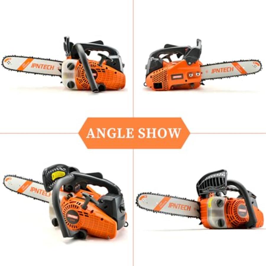 25.4cc 2-Cycle Gas Chainsaw 12 Inch Top Handle Chainsaw Petrol Handheld Cordless Portable Gas Powered Chain Saw for Tree Cuttin