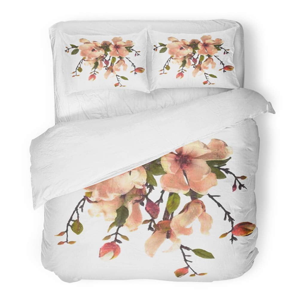 Comforter Plant White Magnolia Flower Art Bedding Set Suitable For Children Adult Bedroom Decoration