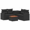 Sofa Set 6 Pieces Black Poly Rattan and Steel