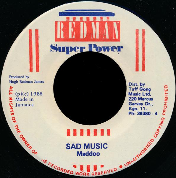 

7inch Record MADOO Sad Music NONE Redman Super Po 1988 Jamaica Reggae Ska Dub Used
