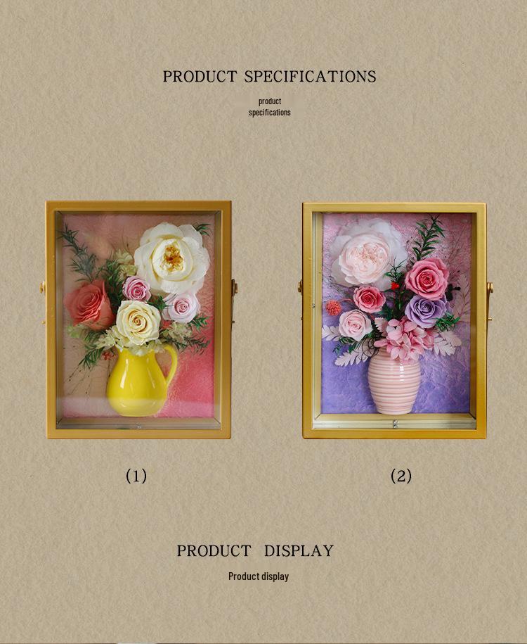 Everlasting Rose Vase & Frame - 3D Floral Gift for Mother's Day, Birthdays & Home Decor