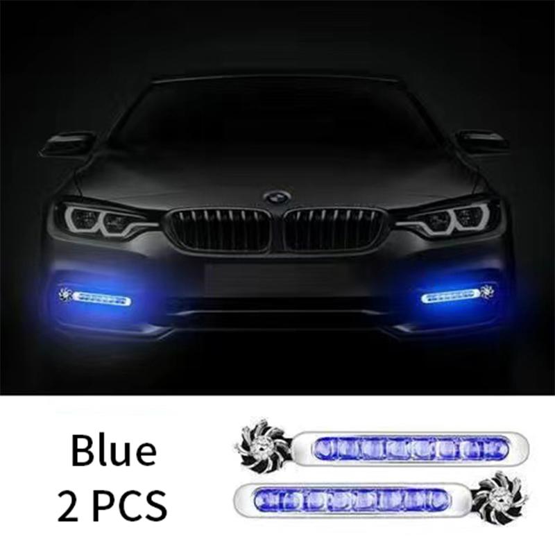 

2 шт. ветряные автомобильные светодиодные дневные ходовые огни вспомогательное освещение вращающийся вентилятор лампа автомобильные дневные фары