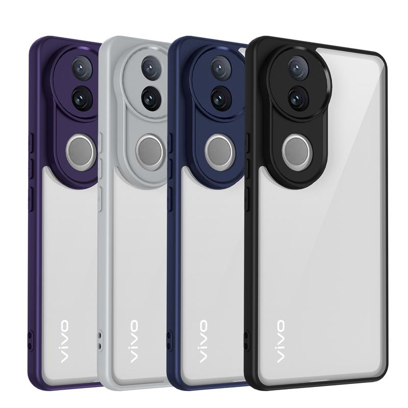 Vivo V50 5G V2427 Case Plating Bumper Shockproof Clear Back Cover Hard Matte Phone Case for Vivo V50 VivoV50 5G 2025 V2427