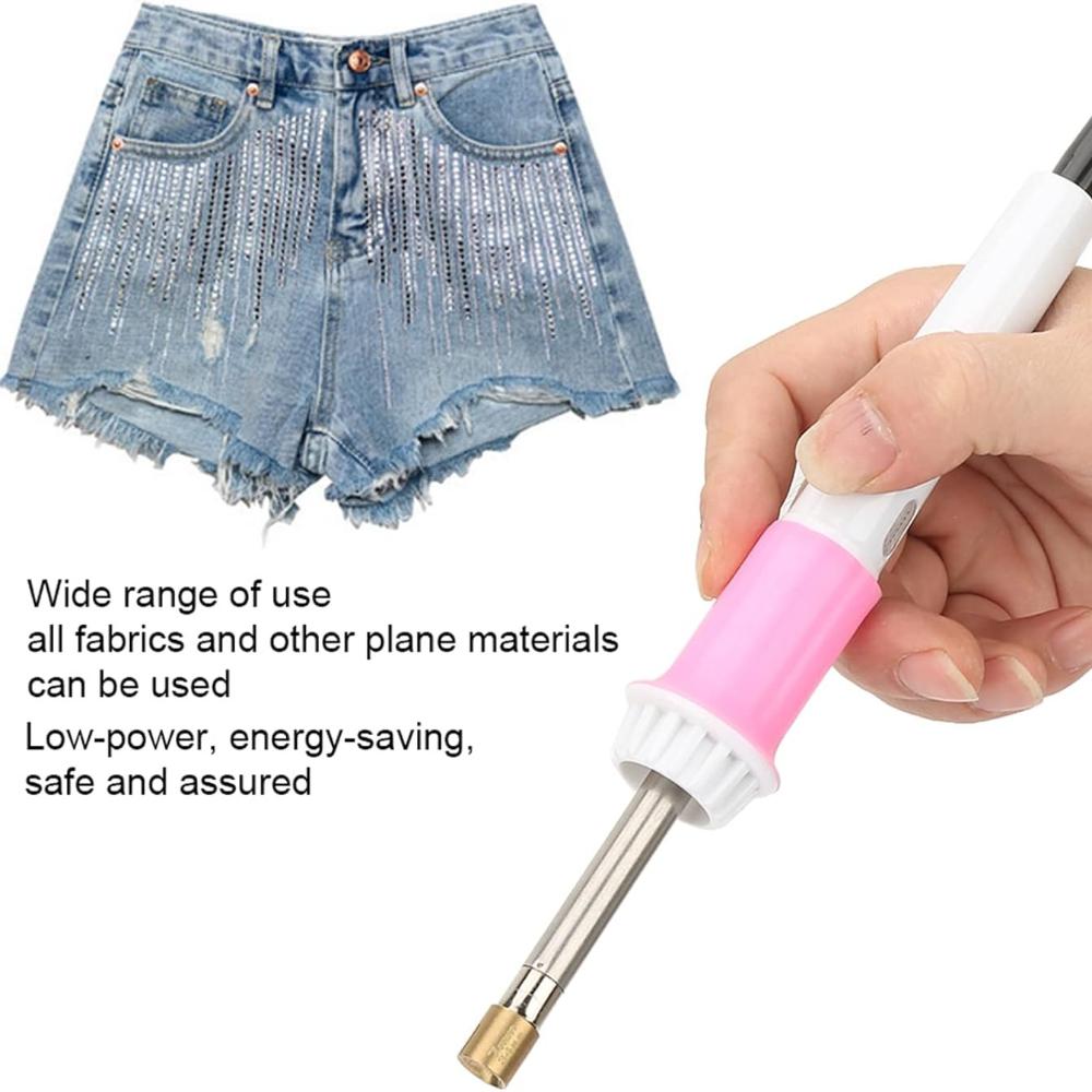 Rhinestones Applicator Kit Hotfix Tool for Crafts Clothes Fabric Clothing with 7 Tips, Hot Fix Rhinestone Machine, Rinestones Setter Heat (US Plug)