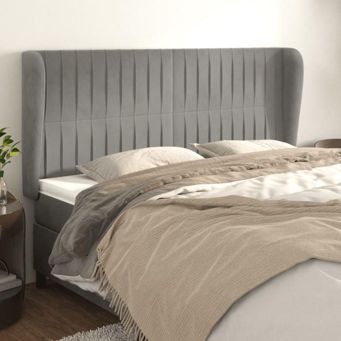 VidaXL Headboard with Ears Light Grey 163x23x118-128 Cm Velvet3118248