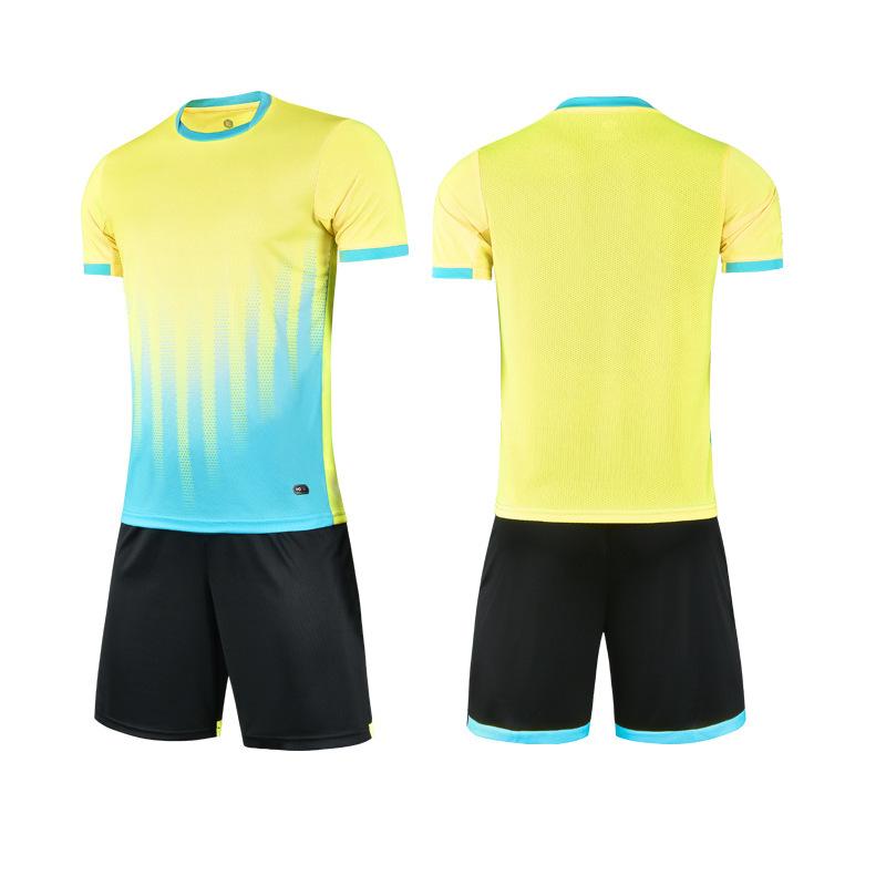 Football Uniform Collection Quick-drying and Breathable Childrens Short-sleeved Game Training Uniform Team Uniform Adult Bare Jersey with Prin
