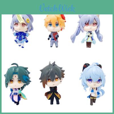 Niedliches Genshin Impact PVC Q Version Figurenset mit 6 Teilen für Sammler