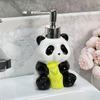 Cute Animal Panda Ceramic Lotion Bottle Bathroom Accessories Shampoo Moisture Bottled Panda Soap Dish Household Soap Dispens