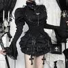 Dame Gotisk Haltertopp med Blonder, Enkel Knappe, Tettsittende, Ermeløs, Cosplay Fest Vest Topp