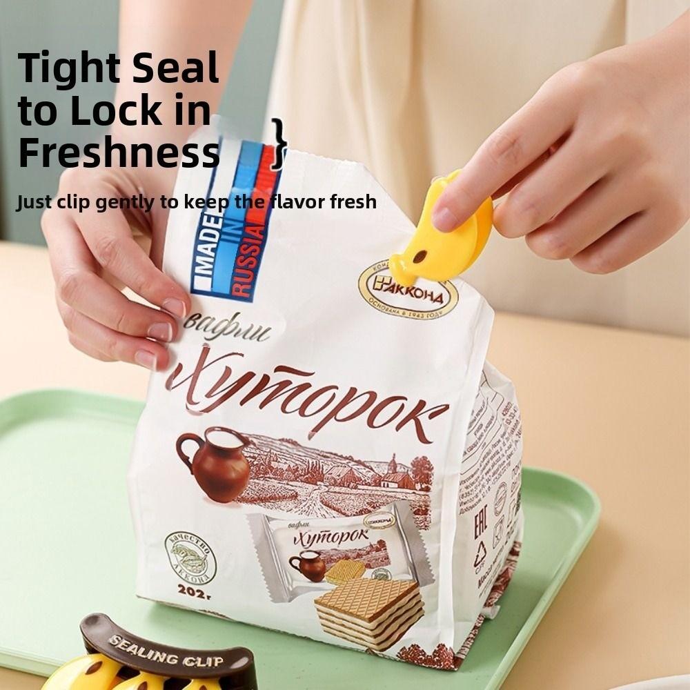 Plastic Bag Sealer Banana Fridge Magnet Food Sealing Clip Moisture-proof Fresh-keeping Clips