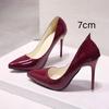 Scarpe décolleté da donna con tacco alto Moda Pelle verniciata Punta stretta Tacco sottile Scarpa da sposa Sexy