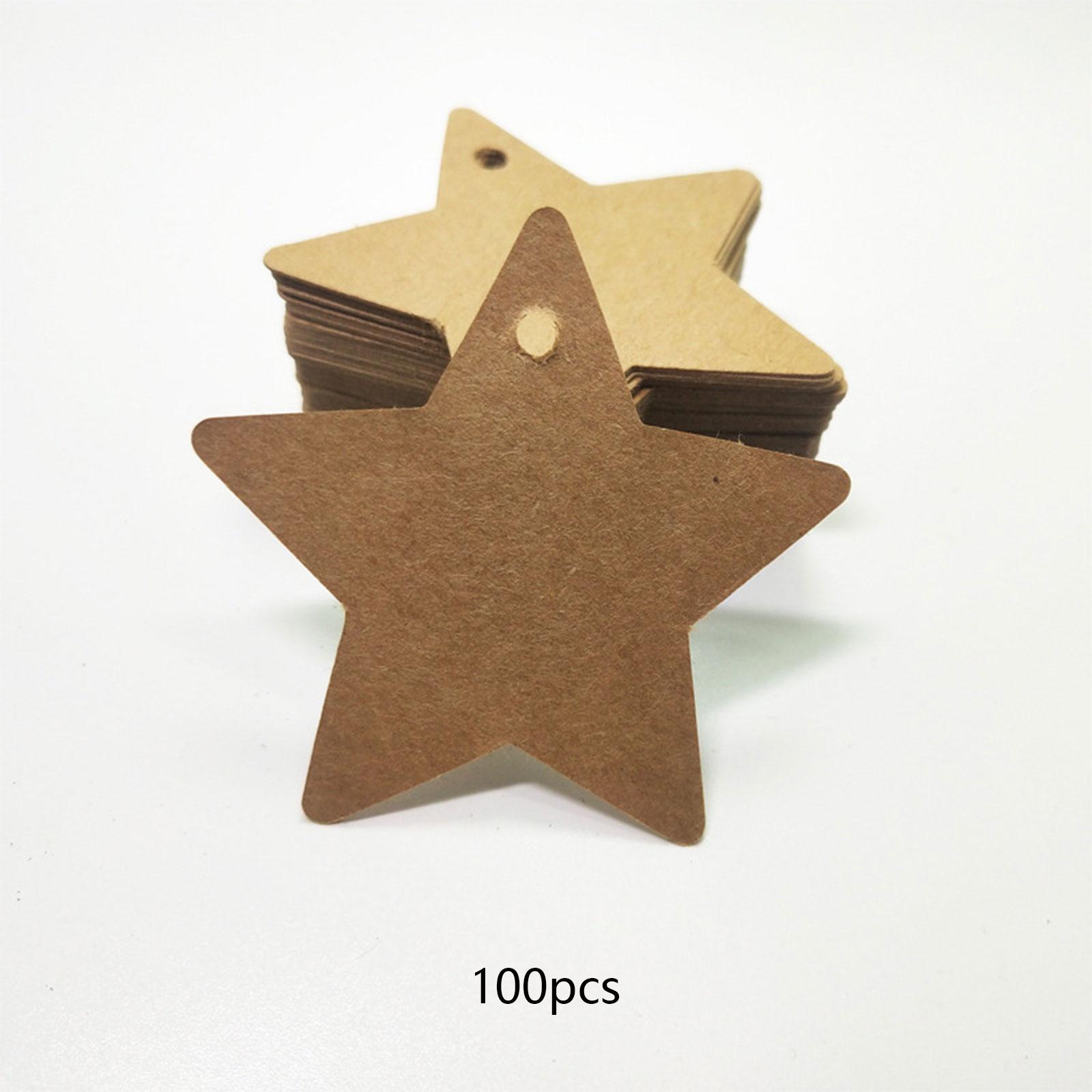 

100 X Star Shaped Gift Tags Hang Tag Projects with Hole Decorations Star Tags Gift Tags