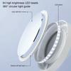 Double Sided LED Makeup Mirror 3000K 5500K 8000K Stepless Dimmable 1X 10X Magnifying Mirror with Foldable Handle