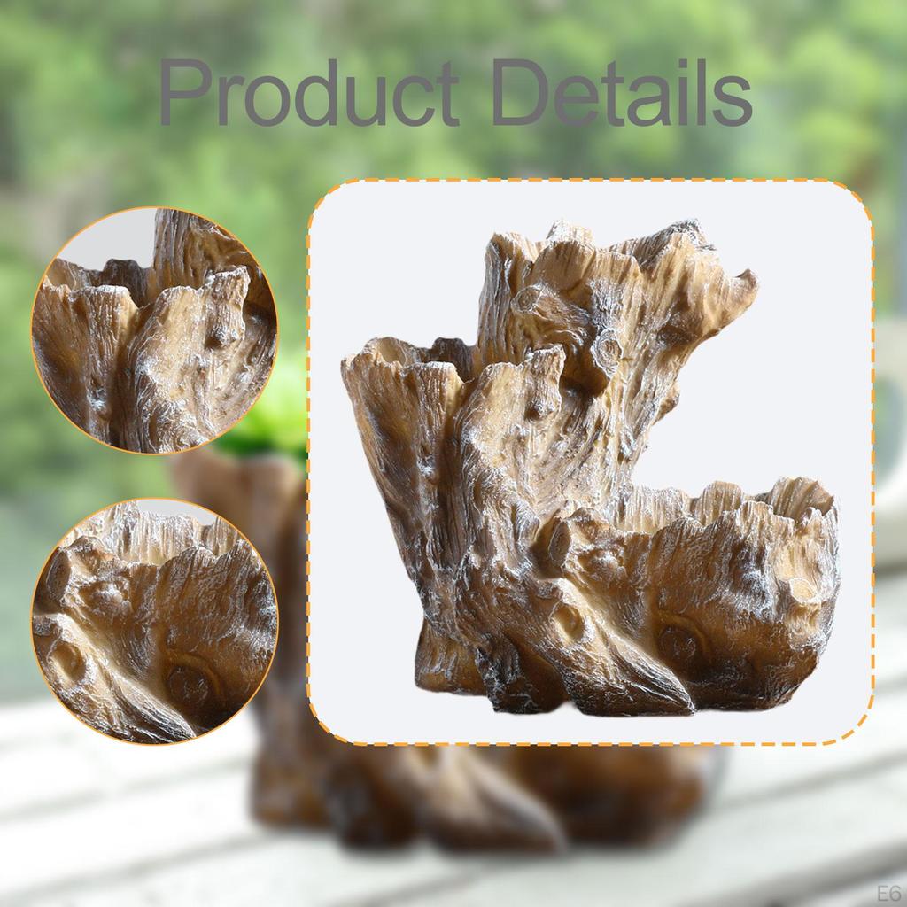 Květináč Kontejner Umělá Dřevěná Figurka Simulovaný Pařez Pryskyřičný Květináč Rostlina