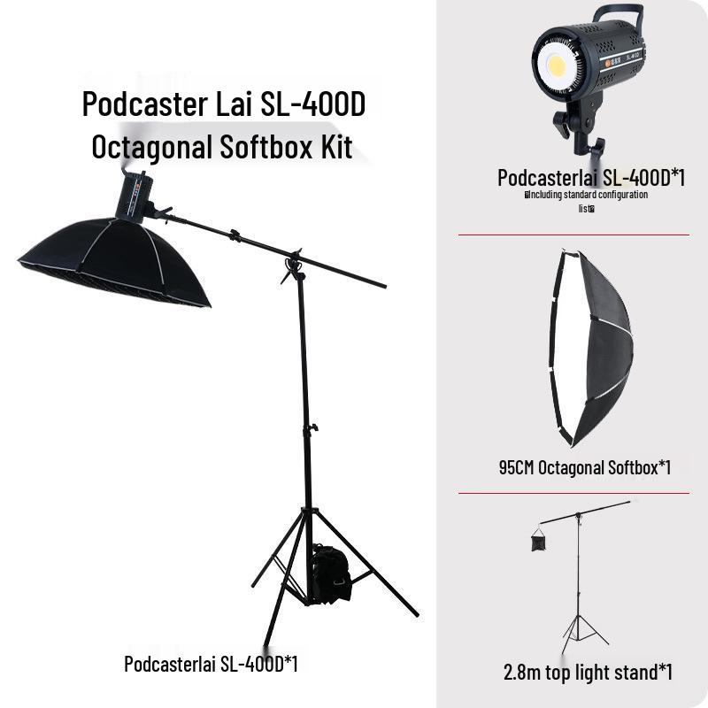 Holofote Yingbang 400W para Transmissão ao Vivo - Luz Suave de Preenchimento para Fotografia e Beleza