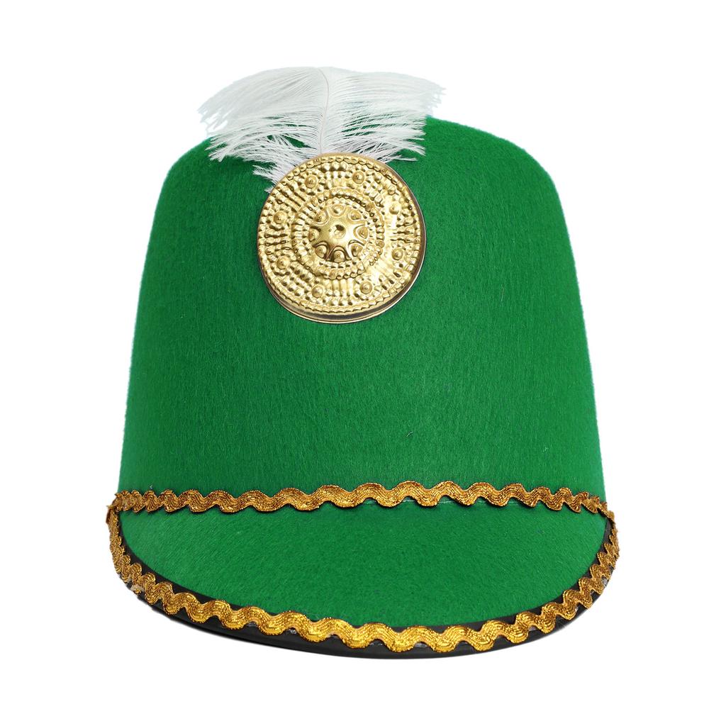 Ridder Hoed met Veer voor Volwassenen en Kinderen - Trommelaar Bandmuts voor Kostuum, Feest & Podiumoptreden Accessoire