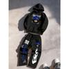 Men's Spring and Autumn Two Piece Sportswear, Cool Pattern Print, Multifunctional Drawstring Hooded Sportswear+drawstring Casual Sweatpants