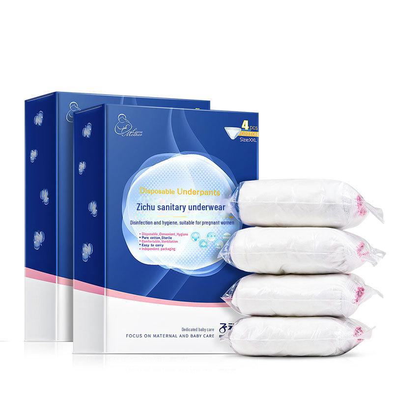 

Стерильное одноразовое хлопковое нижнее белье Zichu для женщин и беременных — большой размер, идеально подходит для послеродового периода, путешествий и родов. XXXL