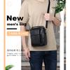 Leather Men'S Mobile Phone Small Satchel Casual Cowhide Shoulder Bag Versatile Messenger Bag Multi-Functional Portable Small Backpack