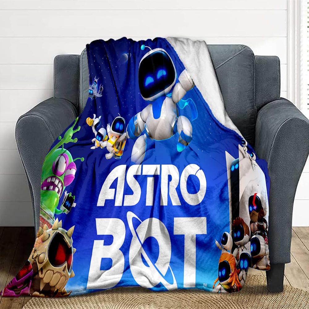 Astro Bot Flannel Blanket Throw Blanket Soft Warm Sofa Bed Camping home Decor Unique Christmas Gift C9261084