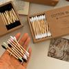 Eco-Friendly Bamboo Cotton Swabs Double Head Disposable Ear Cleaning Makeup Remover Sticks Kraft Paper Box Packed Beauty Tool