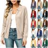 Women Lightweight Button Front Cardigan Sweater Long Sleeve Collared Knit Top Casual Layering Shirt Suitable for Various Outfits