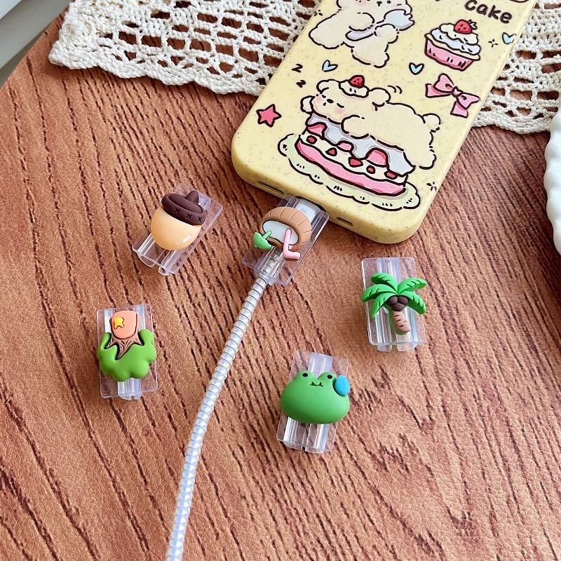 Cartoon Cable Protector For Iphone 15 14 13 12 Wrap Cable Winder For iPhone Samsung Data Cable Data Line Winder Protective