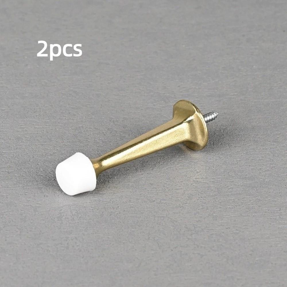 2pcs Simple Zinc Alloy Door Stopper Rubber Safety Buffer Damper Wall Mount Durable Wall Door Protector Home Hardware