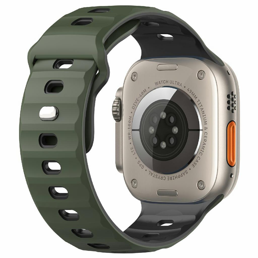 Watch Band for Apple Watch Series 10 Ultra 9 8 7 SE 6 5 4 3 2 1 46mm 49mm 45mm 44mm 42mm Dual Color Silicone Strap