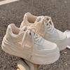 Women’s White Neo-Chinese Style Platform Mesh Sneakers 2025 Summer - Breathable Chunky Sole Versatile Athletic Shoes
