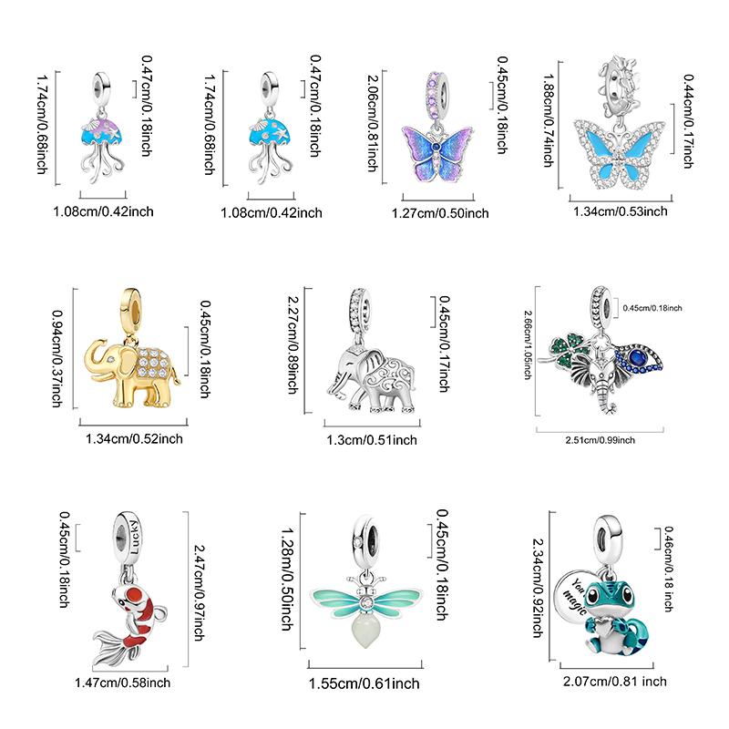 Copper Owl Panda Elephant Dog Butterfly Cute Charms Beads Fit Original Pan Bracelet Bangle High Quality Diy Jewelry