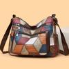 Damen Umhängetaschen PU Leder Schultertasche Handtasche Damen Crossbody Tasche Vintage Karomuster Tasche