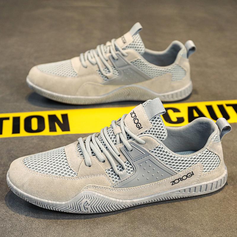 

Легкая мужская обувь, сетчатая дышащая спортивная обувь, плоские фирменные повседневные кроссовки для мужчин, обувь для ходьбы и бега 39 серый