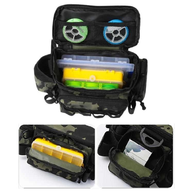 Waterproof Fishing Gear Bag Outdoor Shoulder Crossbody Bag Fishing Tackle Backpack Multipockets Lures Gear Shoulder Bag