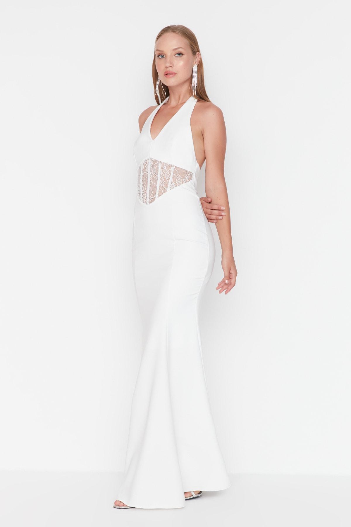 

Платье для Вечера и Выпускного Вечера - Экрю - Bodycon